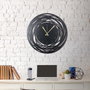 Wallity Reloj de Pared Decorativo de Metal Negro 70 x 70 cm